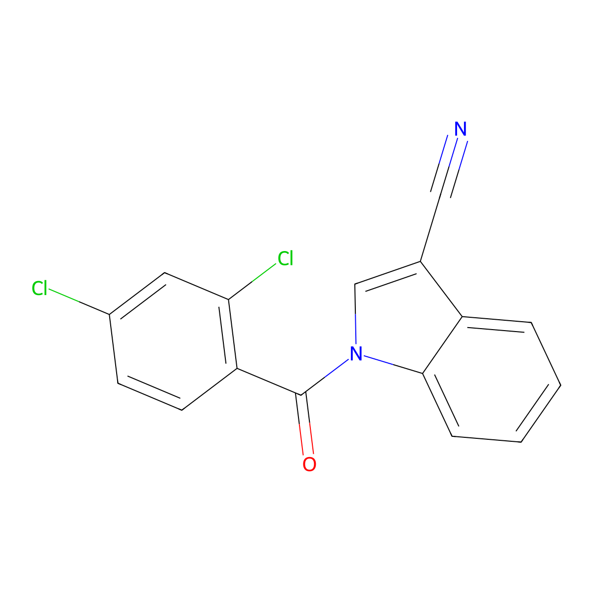 1-[(2,4-dichlorophenyl)carbonyl]-1H-indole-3-carbonitrile molecular structure, CAS 1993136-57-4