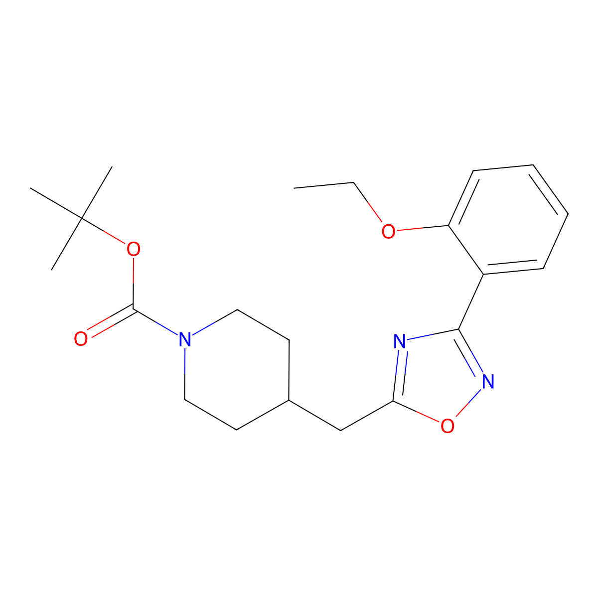 Tert-butyl 4-{[3-(2-ethoxyphenyl)-1,2,4-oxadiazol-5-yl]methyl}piperidine-1-carboxylate molecular structure, CAS 1993139-26-6