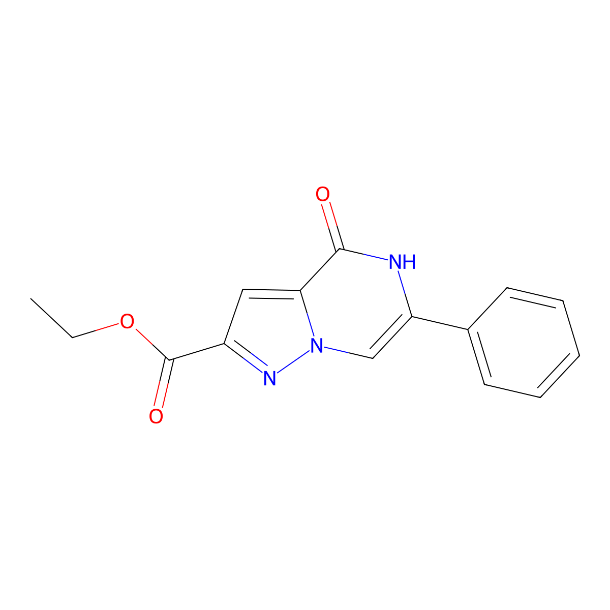 Ethyl 4-oxo-6-phenyl-4,5-dihydropyrazolo[1,5-a]pyrazine-2-carboxylate molecular structure, CAS 1993139-80-2
