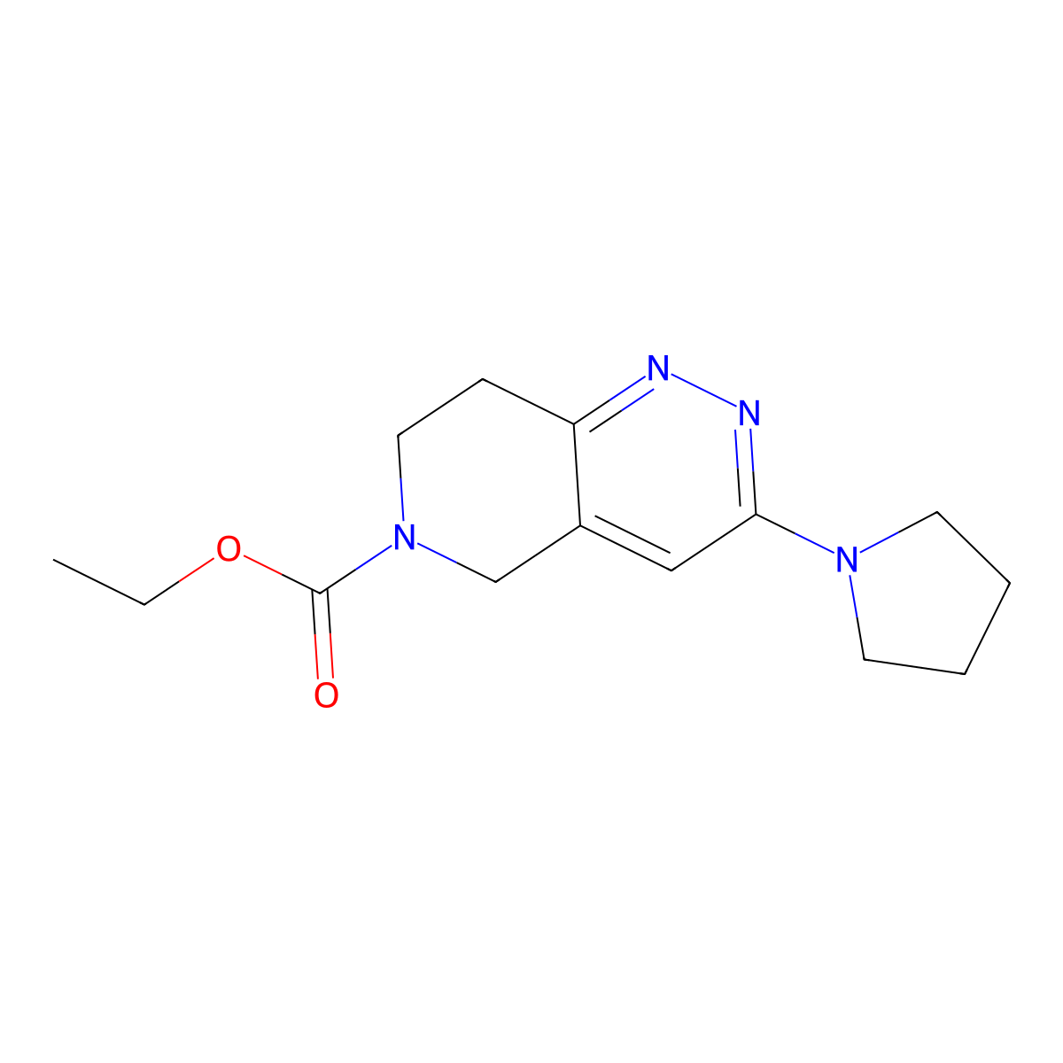 ethyl 3-pyrrolidin-1-yl-7,8-dihydropyrido[4,3-c]pyridazine-6(5H)-carboxylate molecular structure, CAS 1993140-18-3