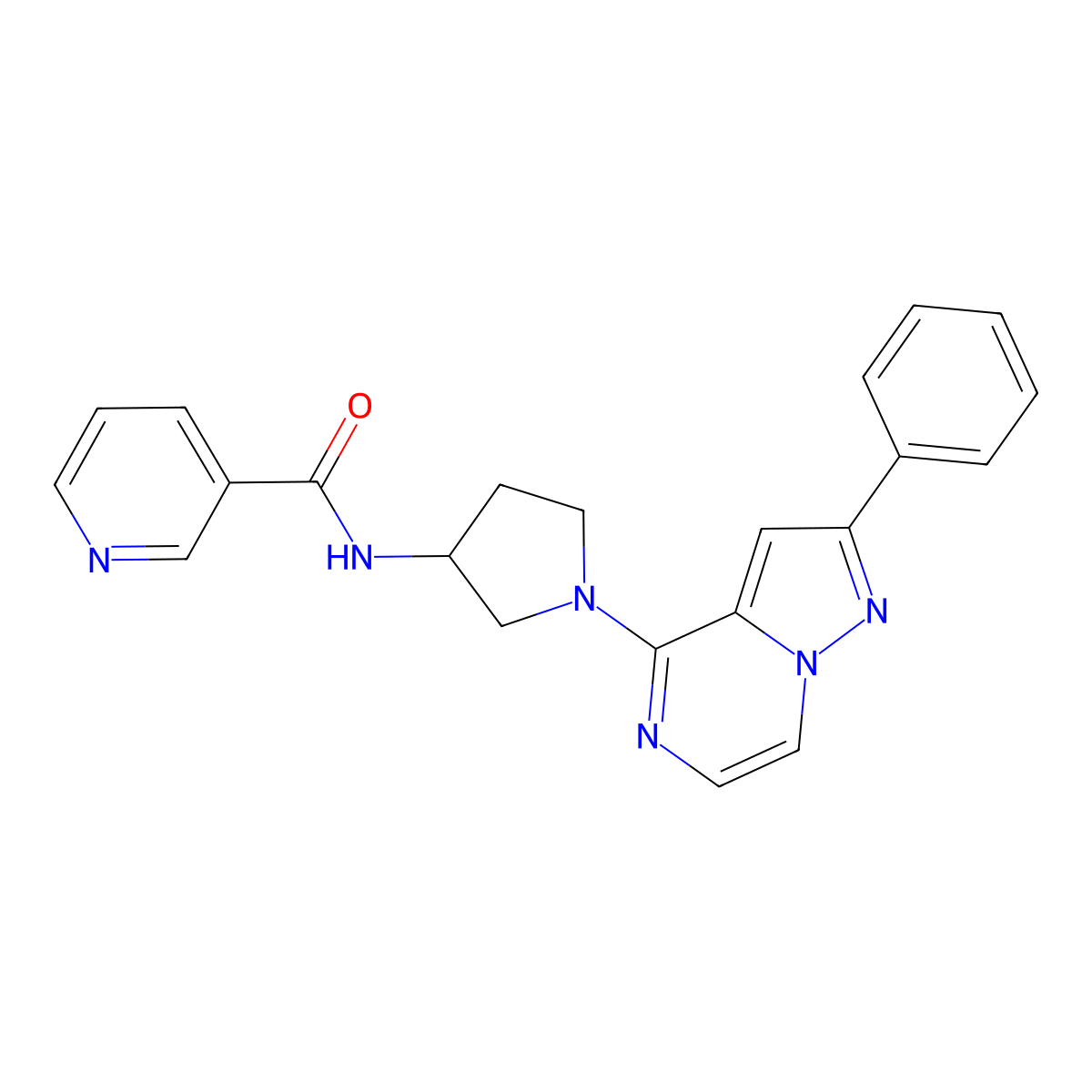 N-[1-(2-phenylpyrazolo[1,5-a]pyrazin-4-yl)pyrrolidin-3-yl]nicotinamide molecular structure, CAS 1993148-79-0