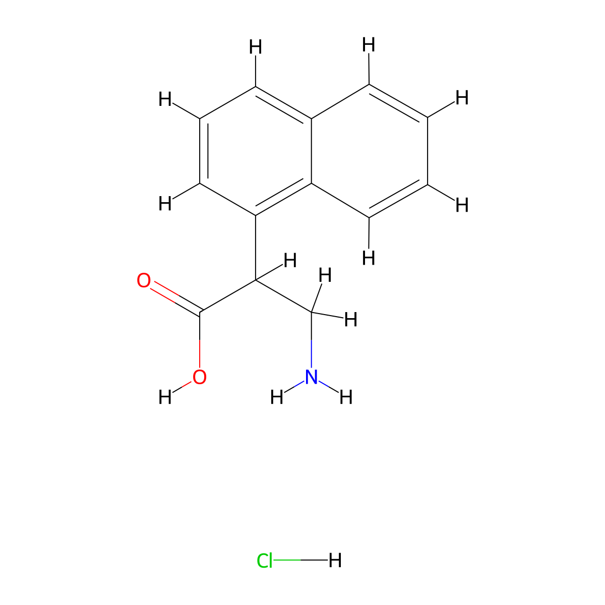 3-Amino-2-(1-naphthyl)propanoic acid hydrochloride molecular structure, CAS 1993153-65-3