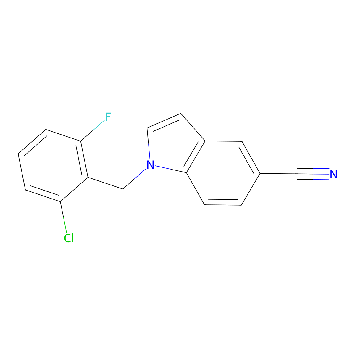 1-(2-chloro-6-fluorobenzyl)-1H-indole-5-carbonitrile molecular structure, CAS 1993167-31-9