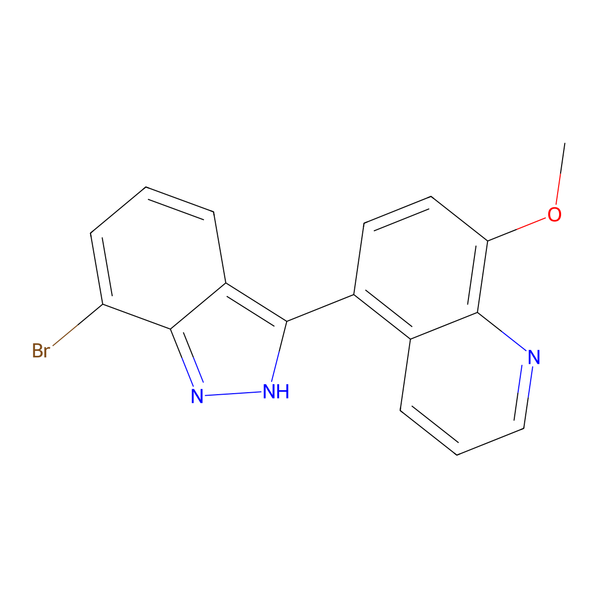 5-(7-bromo-1H-indazol-3-yl)-8-methoxyquinoline molecular structure, CAS 1993173-56-0