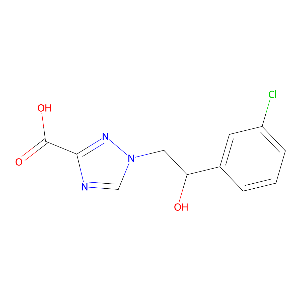 1-[2-(3-chlorophenyl)-2-hydroxyethyl]-1H-1,2,4-triazole-3-carboxylic acid molecular structure, CAS 1993176-29-6