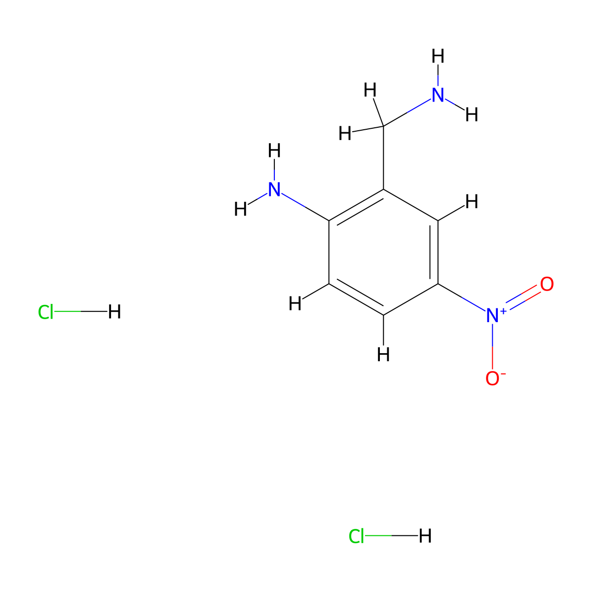 [2-(Aminomethyl)-4-nitrophenyl]amine dihydrochloride molecular structure, CAS 1993188-47-8