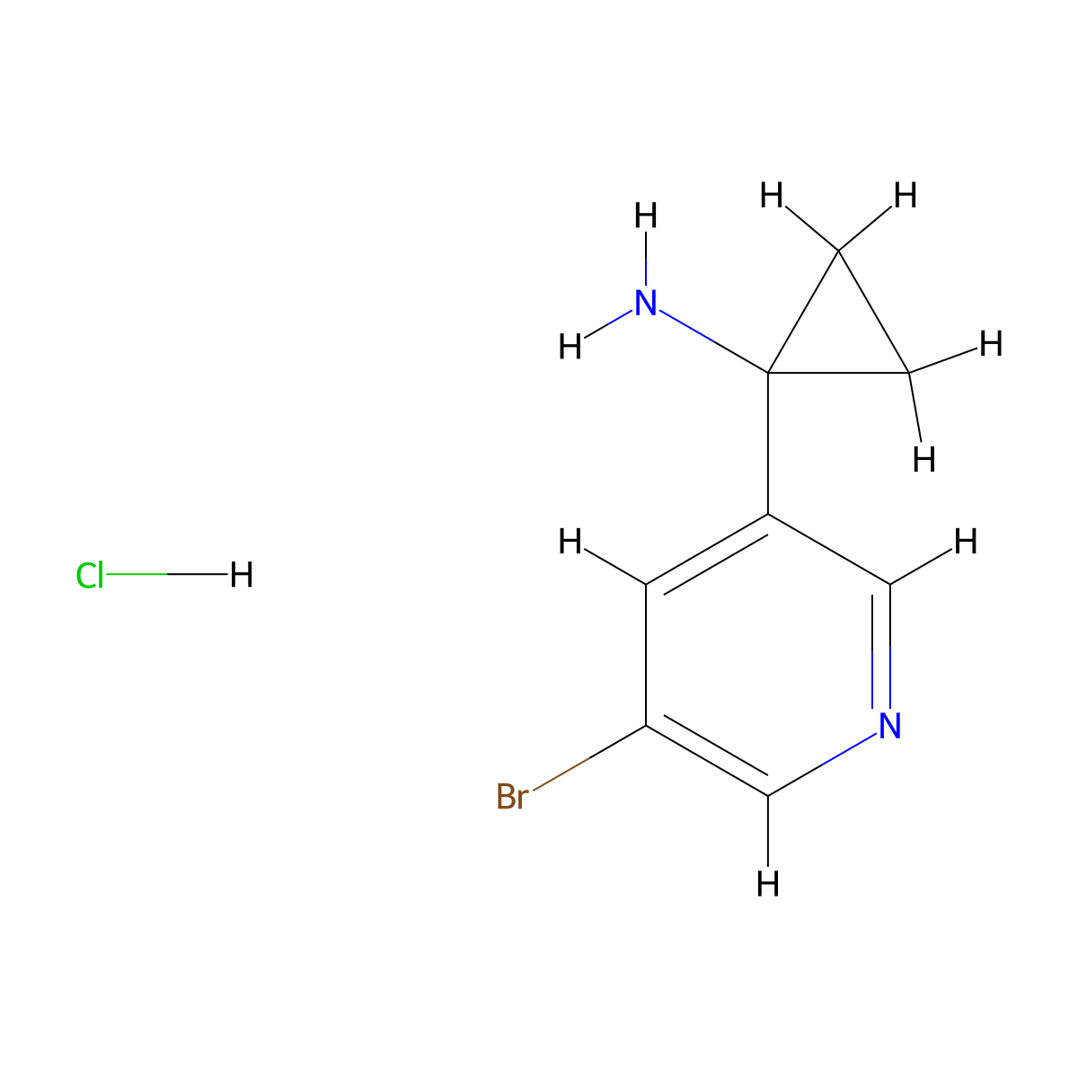 1-(5-Bromopyridin-3-YL)cyclopropan-1-amine hydrochloride molecular structure, CAS 1993189-05-1