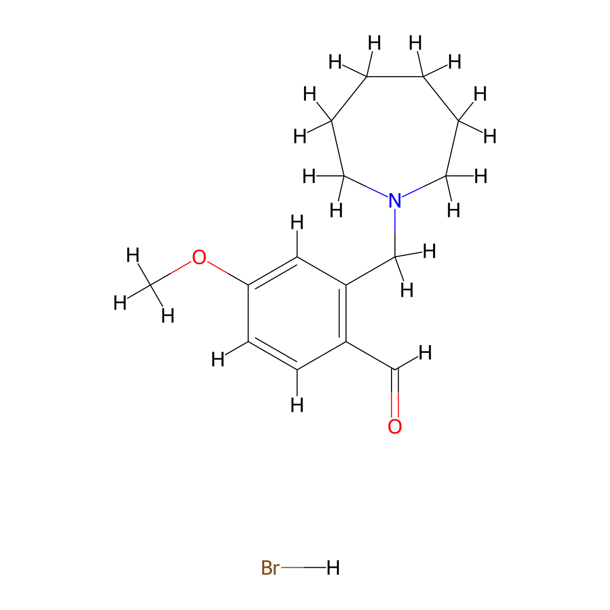 2-(Azepan-1-ylmethyl)-4-methoxybenzaldehyde hydrobromide molecular structure, CAS 1993194-84-5