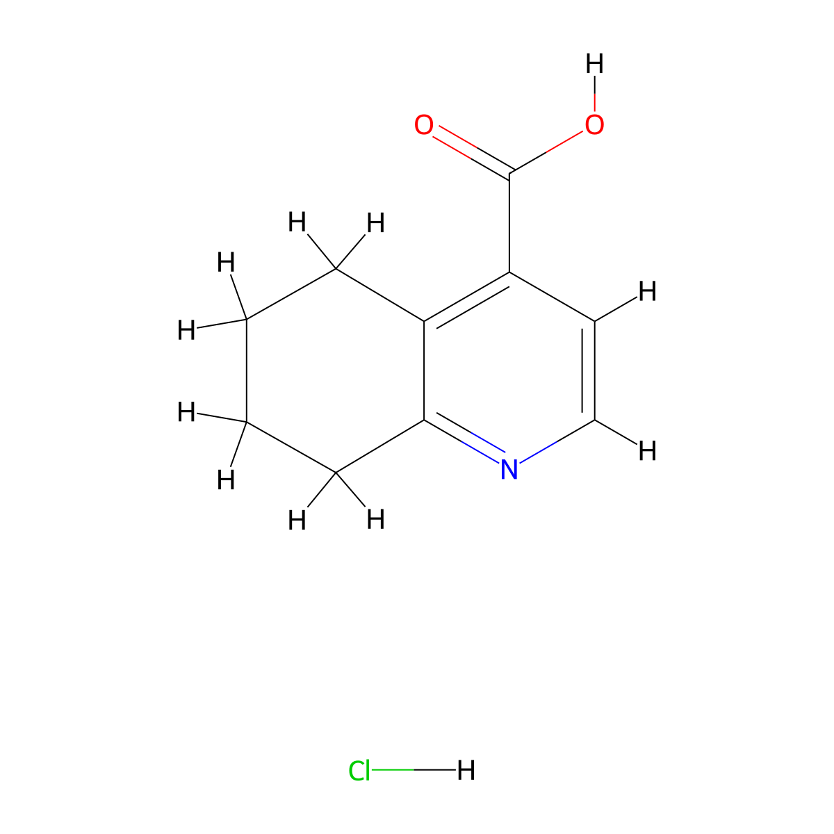 5,6,7,8-Tetrahydroquinoline-4-carboxylic acid hydrochloride molecular structure, CAS 1993217-72-3
