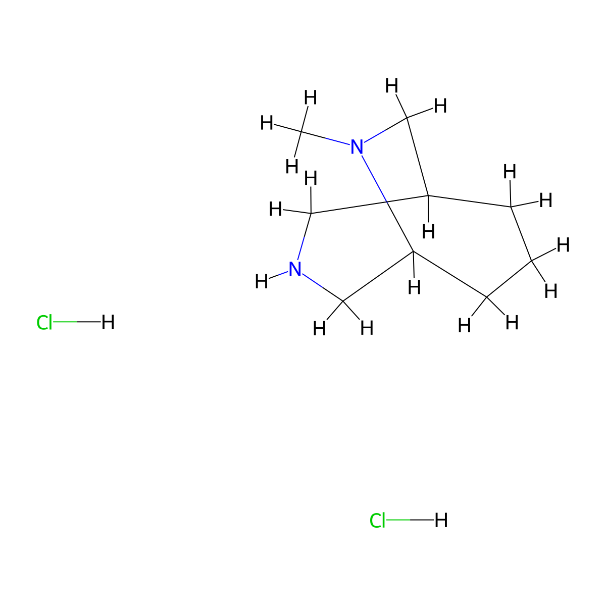 9-Methyl-3,9-diazabicyclo[3.3.2]decane;dihydrochloride molecular structure, CAS 1993217-87-0