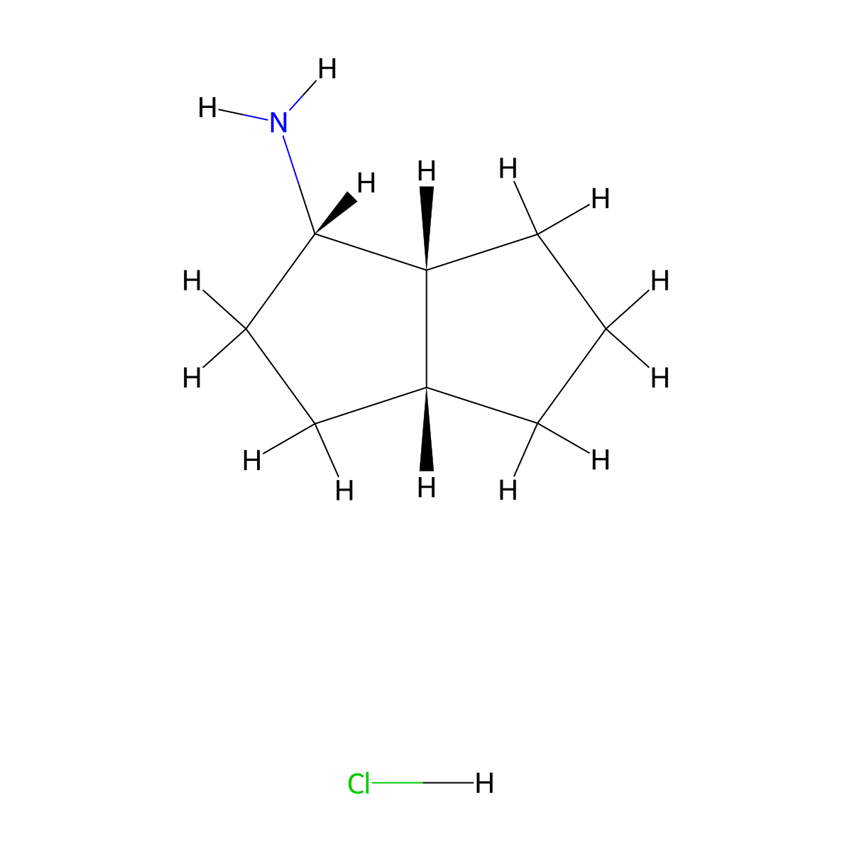 rac-(1R,3aS,6aS)-octahydropentalen-1-amine hydrochloride molecular structure, CAS 1993218-00-0