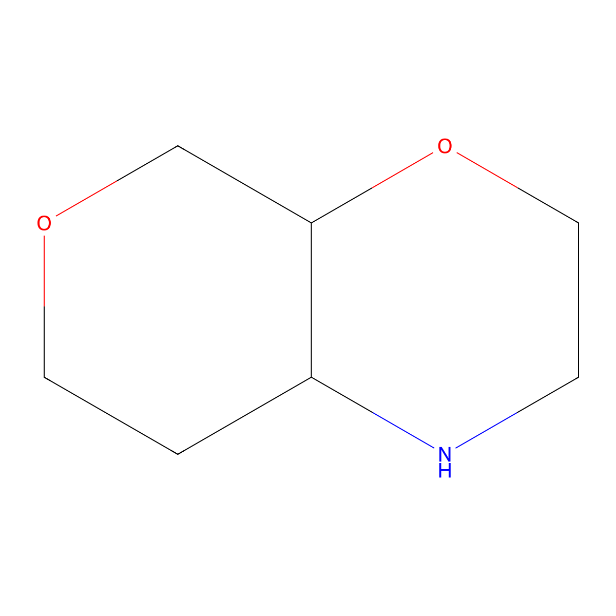 rac-(4aR,8aR)-octahydropyrano[3,4-b]morpholine molecular structure, CAS 1993218-15-7