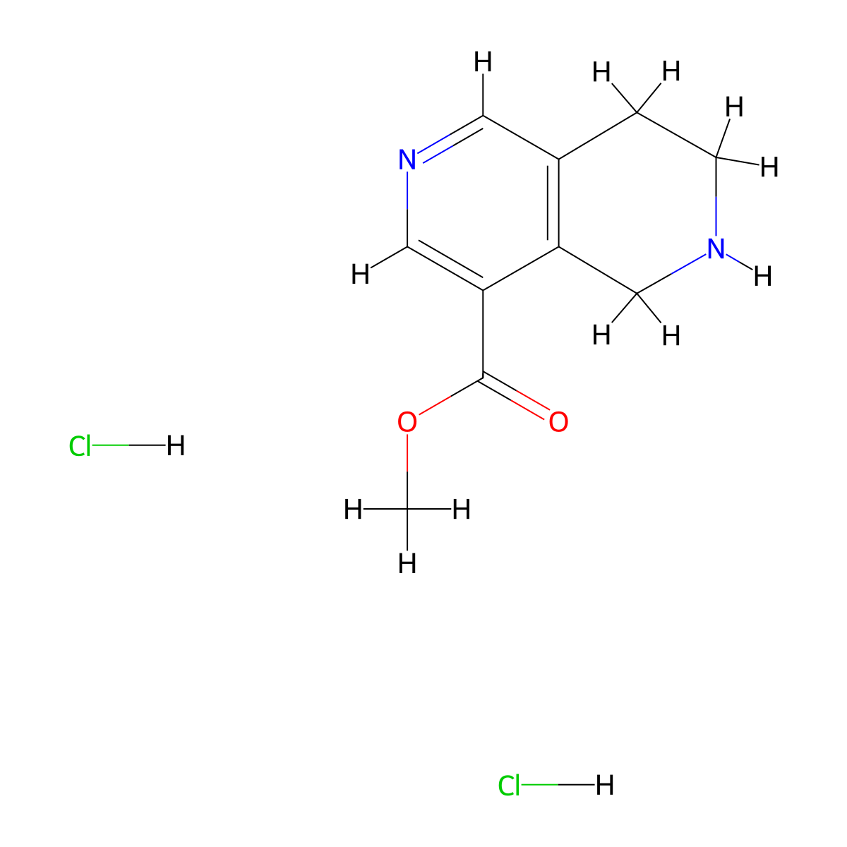 Methyl 5,6,7,8-tetrahydro-2,6-naphthyridine-4-carboxylate dihydrochloride molecular structure, CAS 1993223-41-8