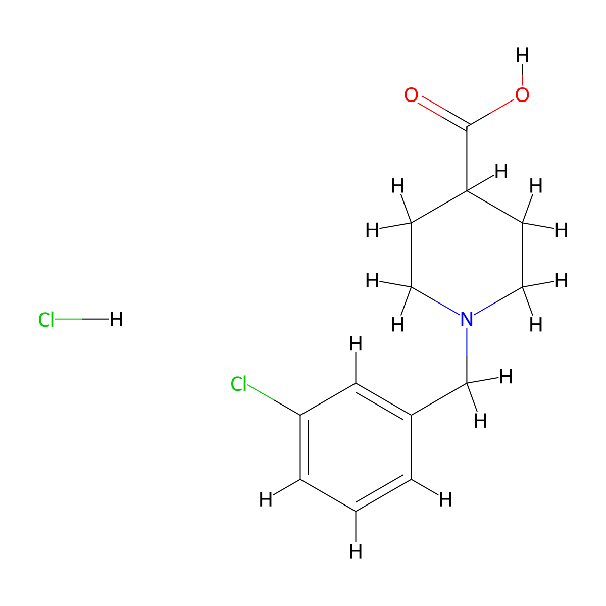 1-(3-Chlorobenzyl)piperidine-4-carboxylic acid hydrochloride molecular structure, CAS 1993224-03-5