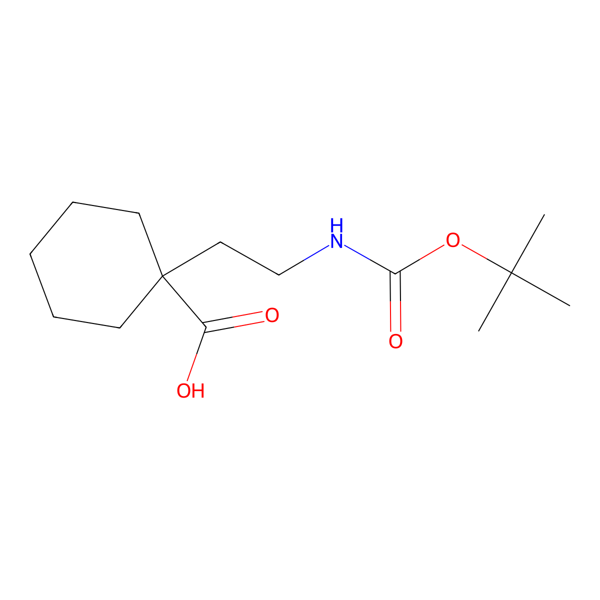 1-(2-{[(Tert-butoxy)carbonyl]amino}ethyl)cyclohexane-1-carboxylic acid molecular structure, CAS 1993224-24-0