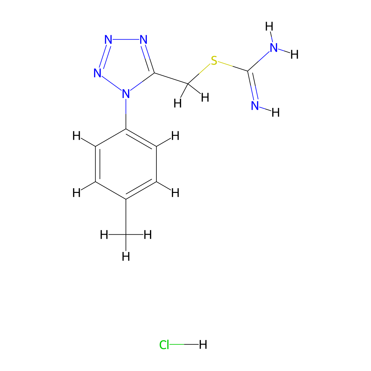 [1-(4-Methylphenyl)-1H-tetrazol-5-yl]methyl imidothiocarbamate hydrochloride molecular structure, CAS 1993232-06-6