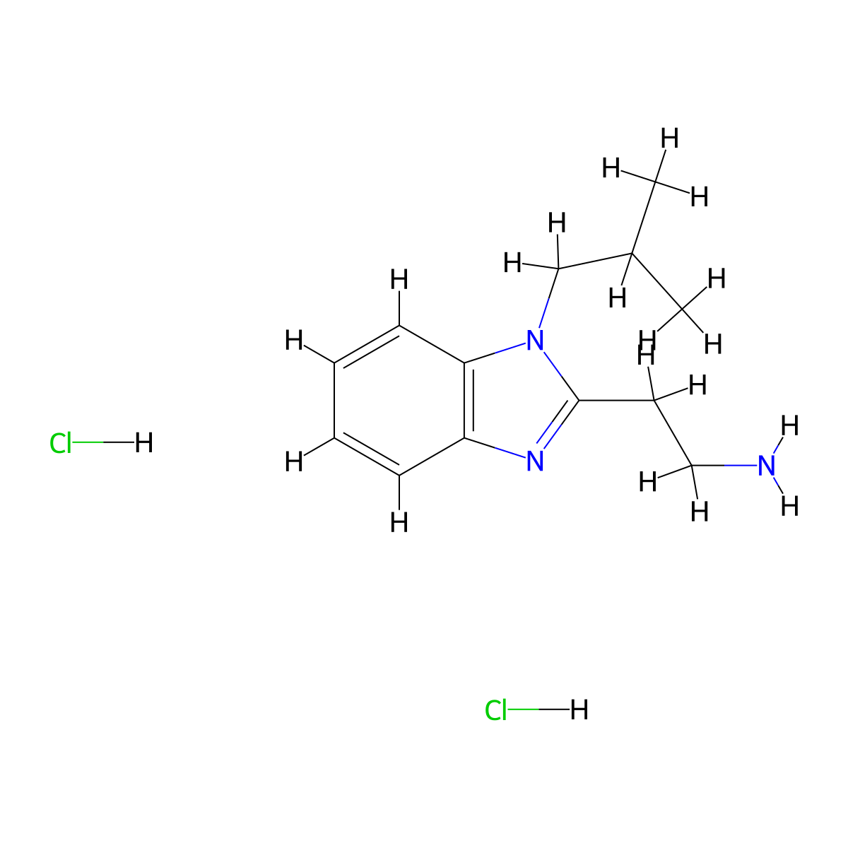 2-[1-(2-methylpropyl)-1H-1,3-benzodiazol-2-yl]ethan-1-amine dihydrochloride molecular structure, CAS 1993232-10-2
