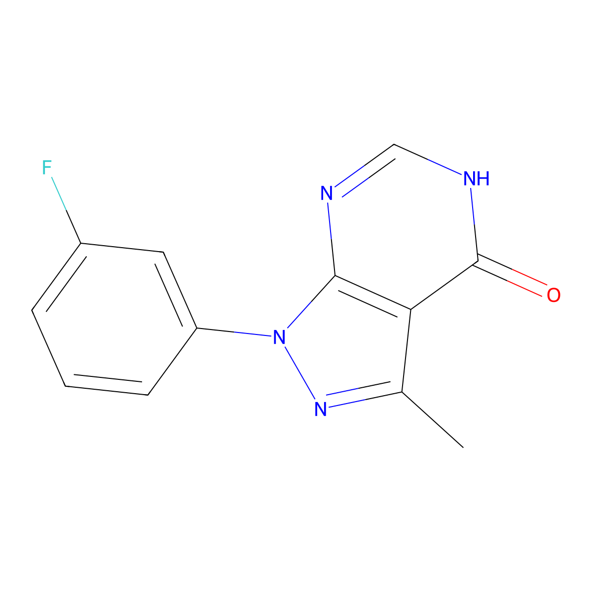1-(3-fluorophenyl)-3-methyl-1H,4H,5H-pyrazolo[3,4-d]pyrimidin-4-one molecular structure, CAS 1993233-09-2