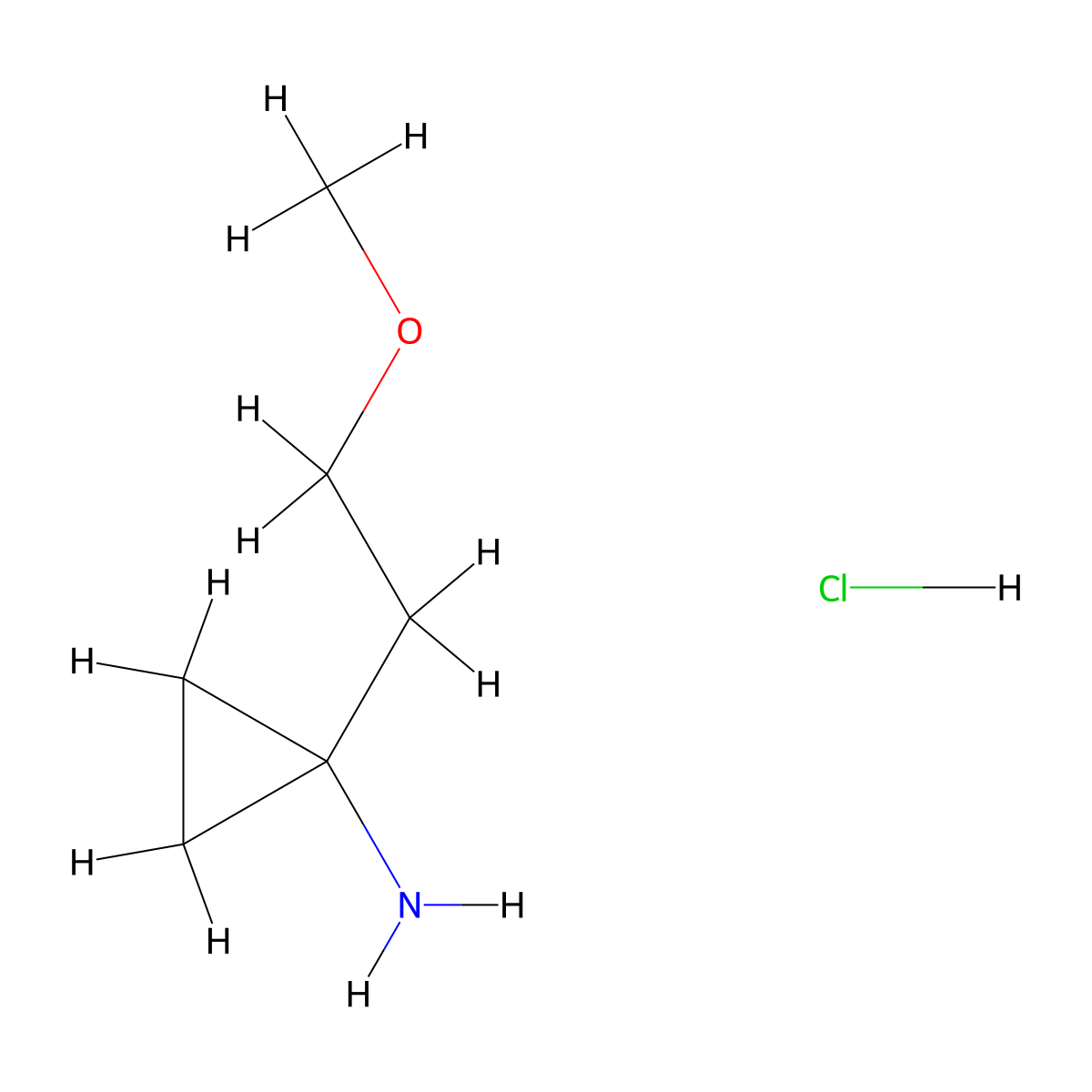 1-(2-Methoxyethyl)cyclopropan-1-amine hydrochloride molecular structure, CAS 1993247-86-1