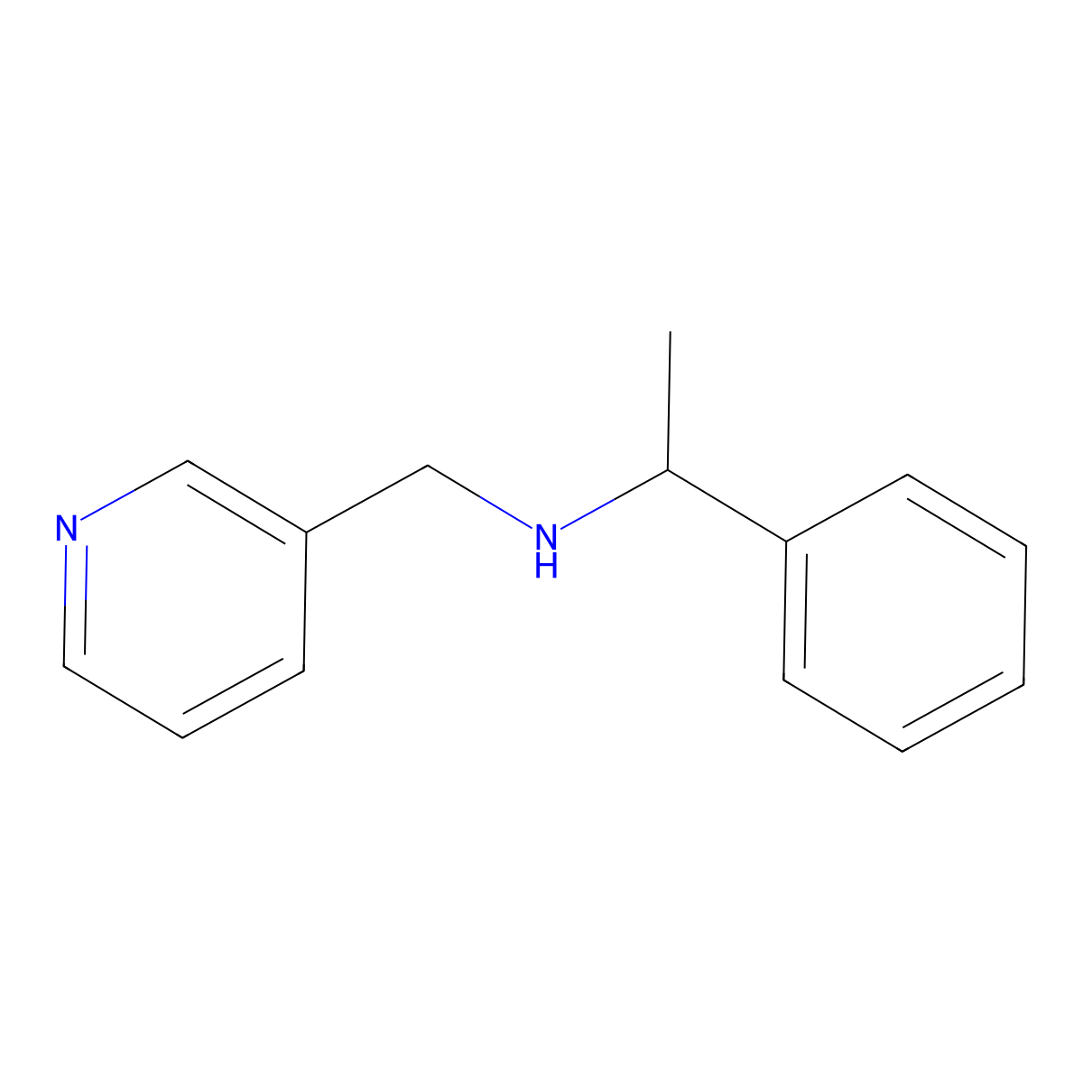 (1-Phenyl-ethyl)-pyridin-3-ylmethyl-amine molecular structure, CAS 199325-90-1