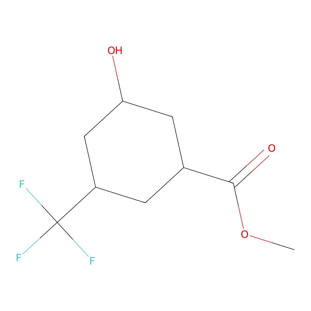 Methyl 3-hydroxy-5-(trifluoromethyl)cyclohexane-1-carboxylate molecular structure, CAS 1993265-20-5