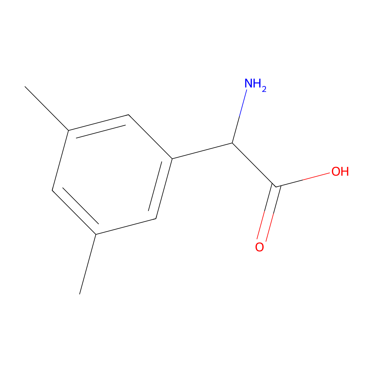 2-Amino-2-(3,5-dimethylphenyl)acetic acid molecular structure, CAS 199327-17-8