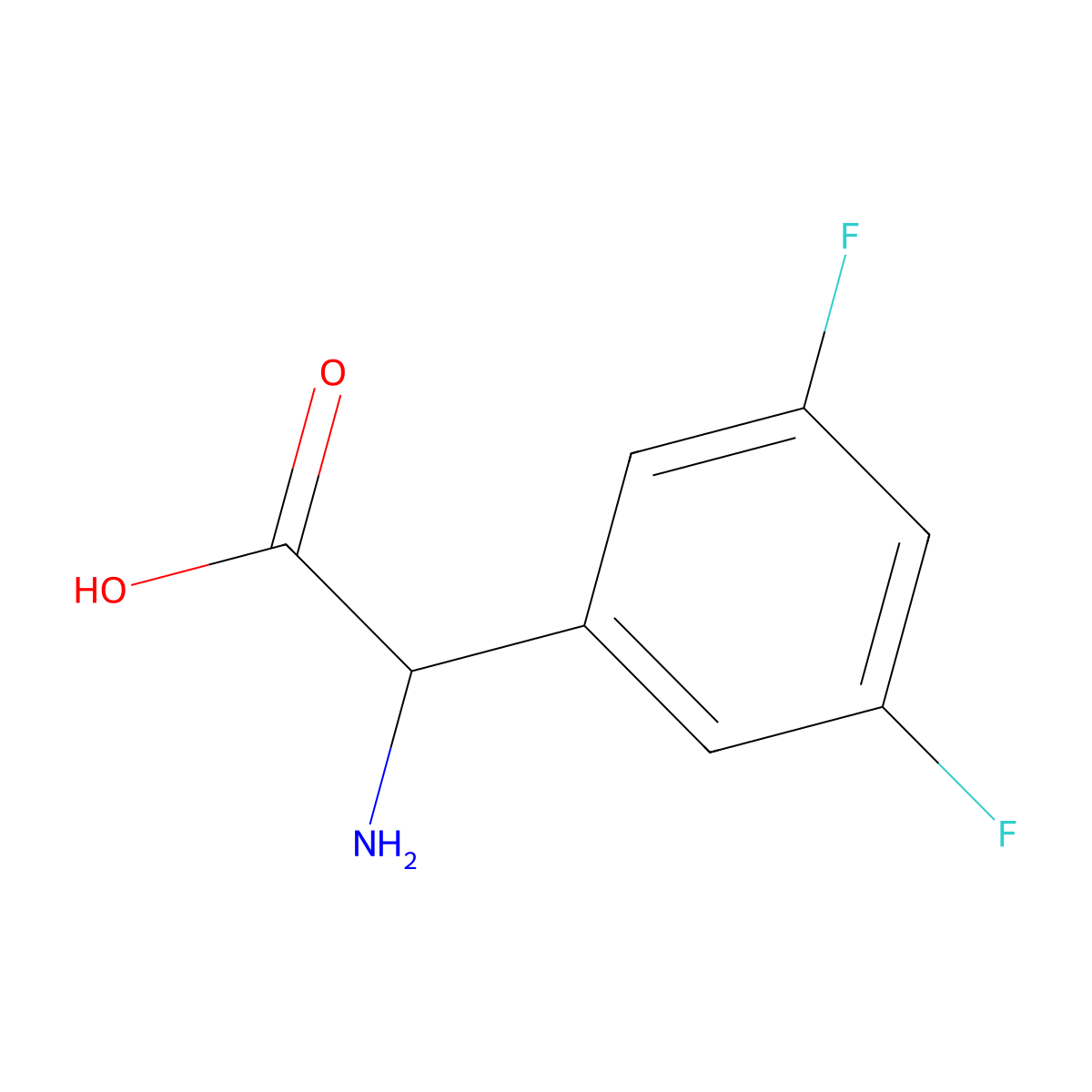 2-amino-2-(3,5-difluorophenyl)acetic Acid molecular structure, CAS 199327-33-8