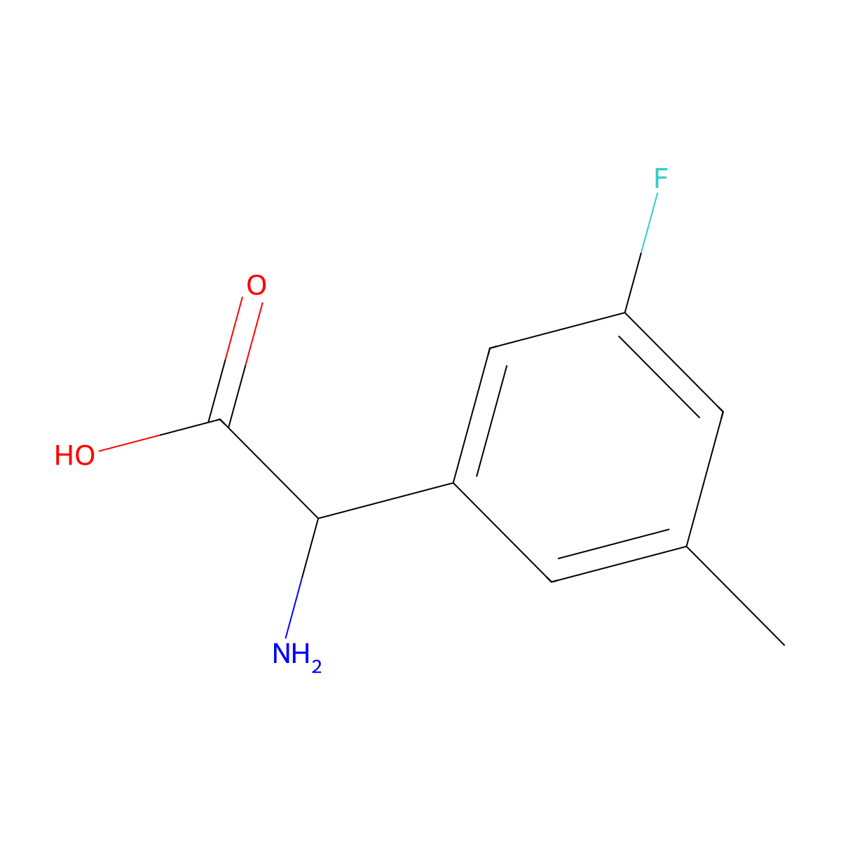Amino(3-fluoro-5-methylphenyl)acetic acid molecular structure, CAS 199327-34-9