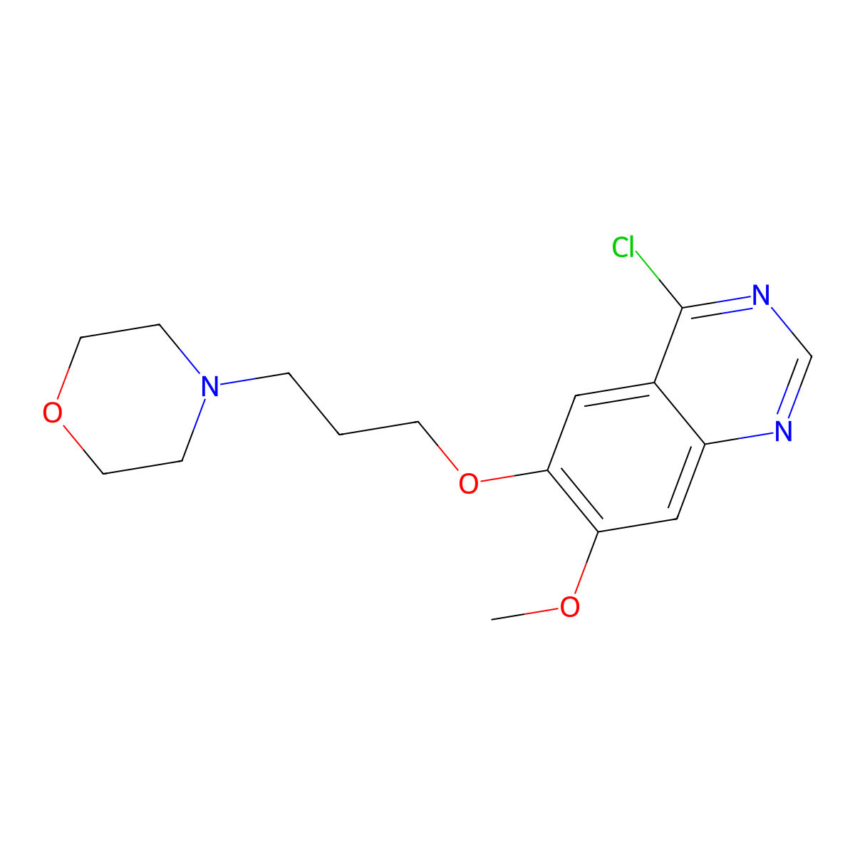 4-Chloro-7-methoxy-6-(3-(4-morpholinyl)propoxy)quinazoline molecular structure, CAS 199327-59-8