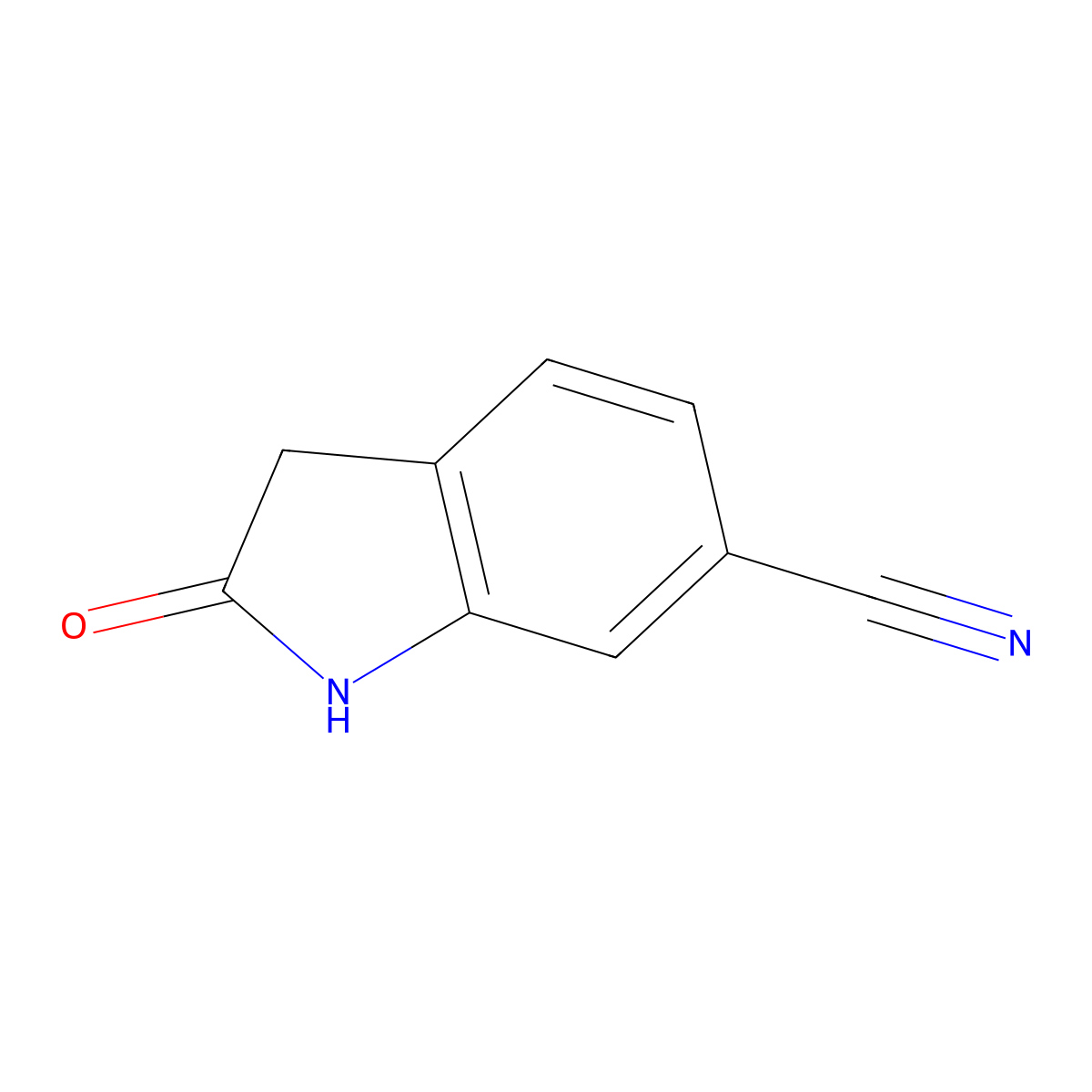 2-Oxindole-6-carbonitrile molecular structure, CAS 199327-63-4