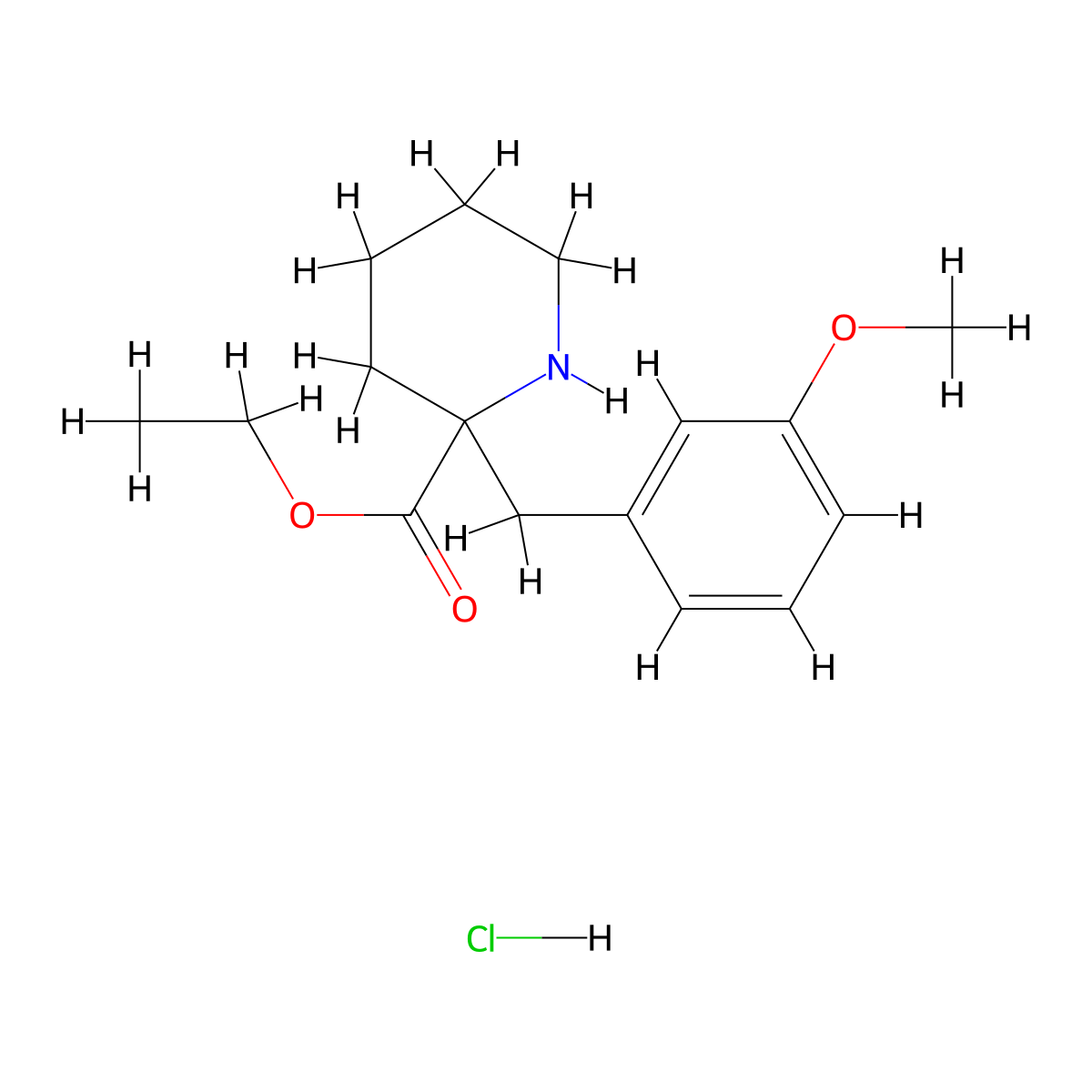 Ethyl 2-(3-methoxybenzyl)piperidine-2-carboxylate hydrochloride molecular structure, CAS 1993278-23-1