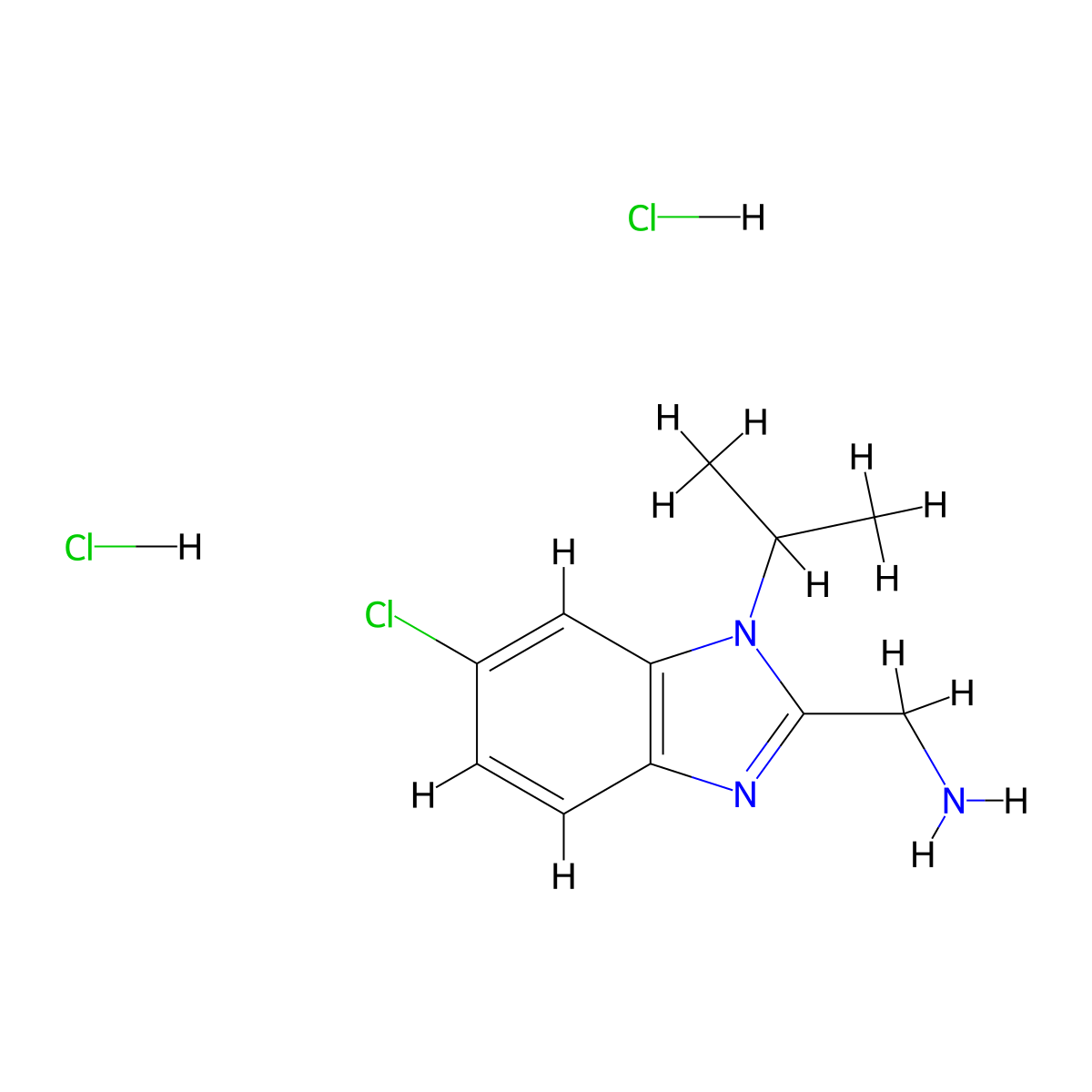 [(6-Chloro-1-isopropyl-1H-benzimidazol-2-yl)methyl]amine dihydrochloride molecular structure, CAS 1993278-26-4