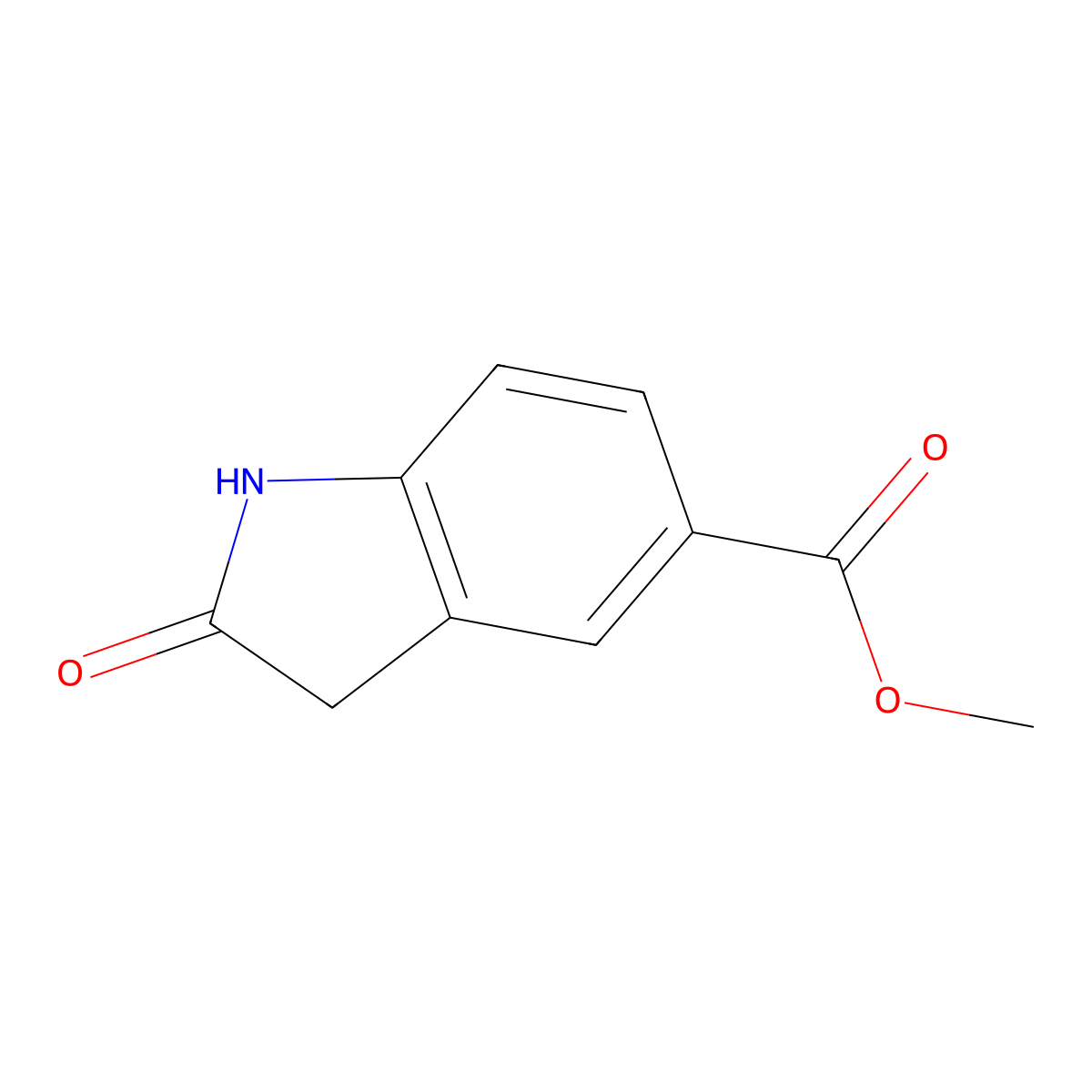 Methyl 2,3-dihydro-2-oxo-1H-indole-5-carboxylate molecular structure, CAS 199328-10-4