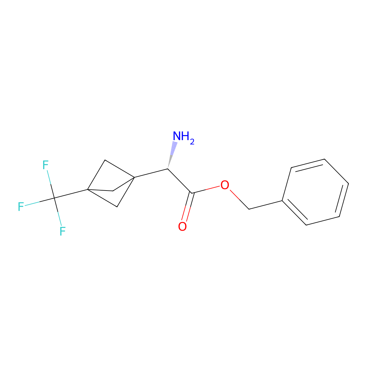 benzyl (2S)-2-amino-2-[3-(trifluoromethyl)bicyclo[1.1.1]pentan-1-yl]acetate molecular structure, CAS 1993286-79-5