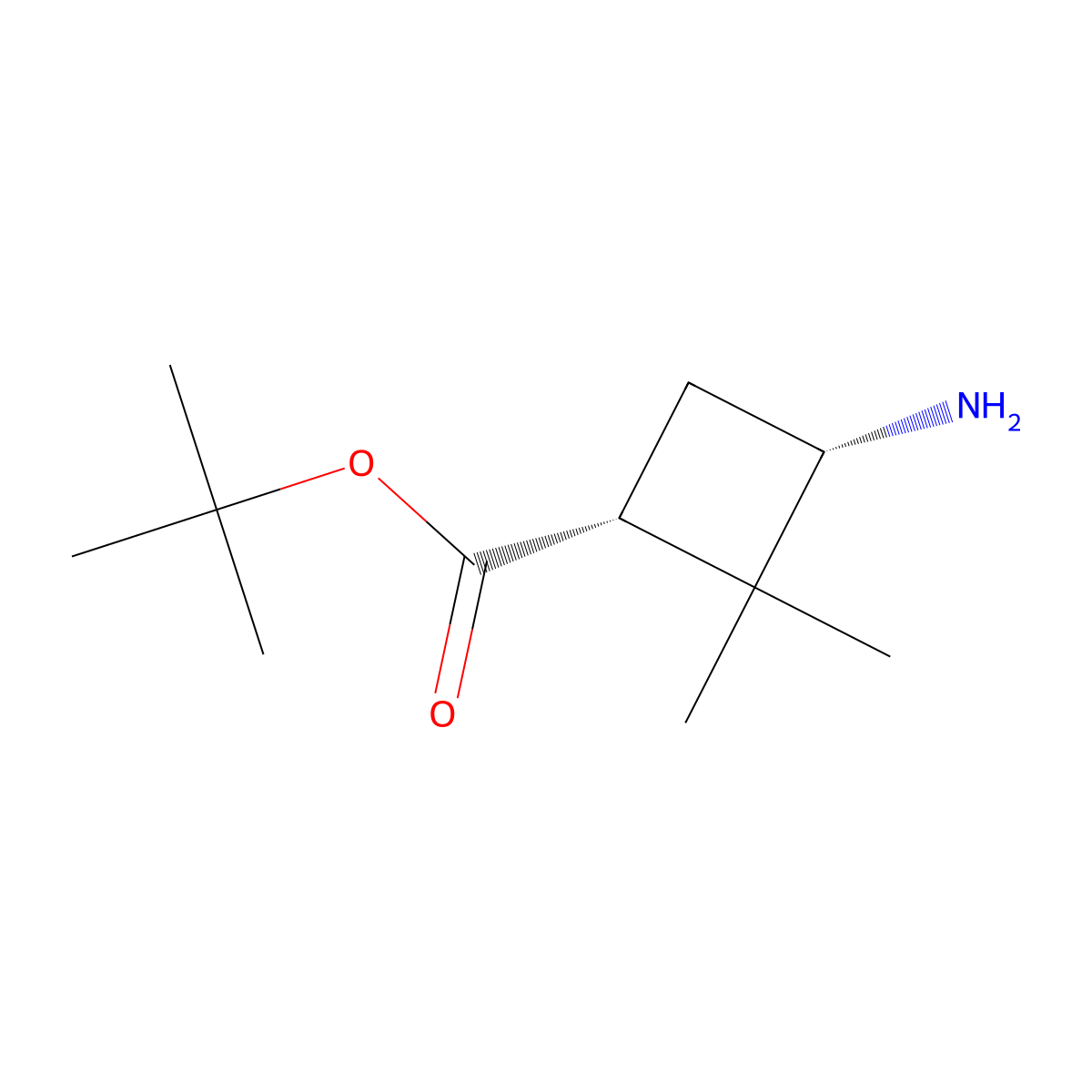 Tert-butyl (1R,3S)-3-amino-2,2-dimethylcyclobutane-1-carboxylate molecular structure, CAS 1993287-30-1