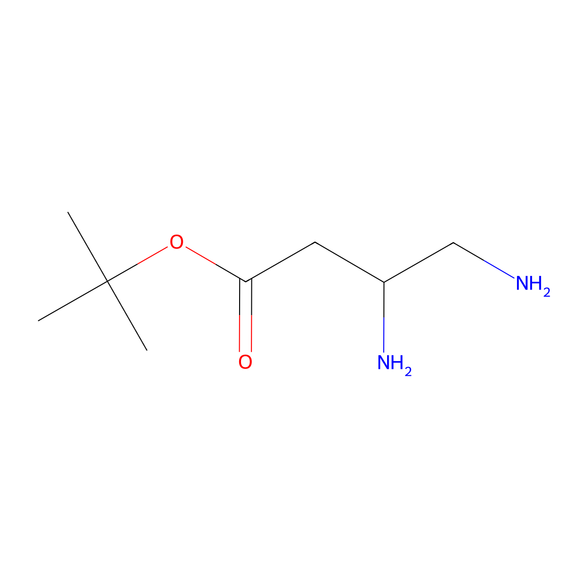 Tert-butyl 3,4-diaminobutanoate molecular structure, CAS 1993287-81-2