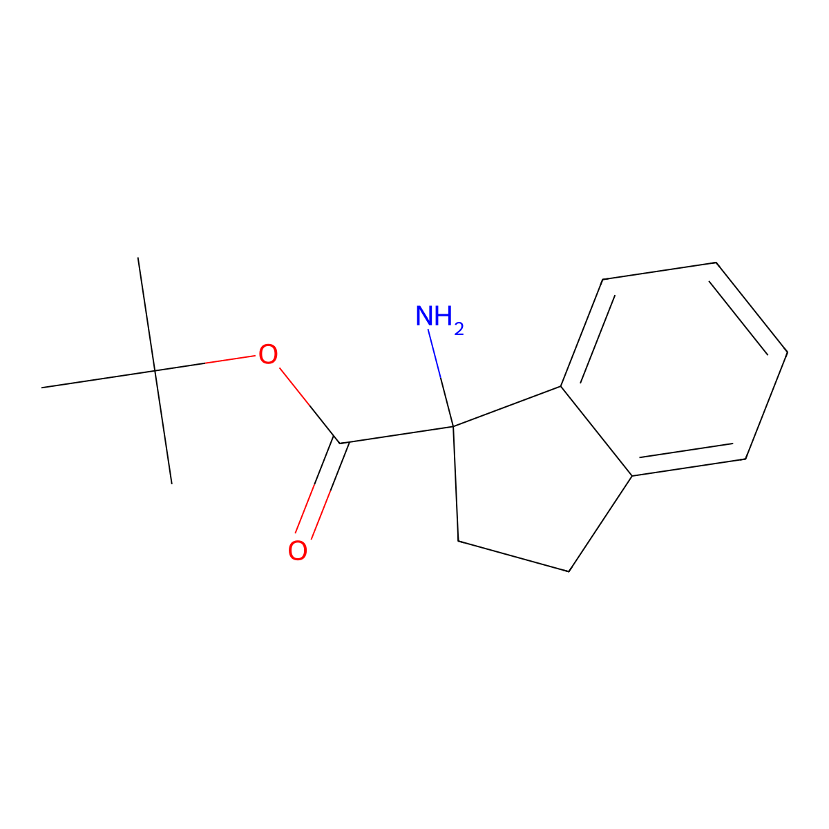 tert-butyl 1-amino-2,3-dihydro-1H-indene-1-carboxylate molecular structure, CAS 1993287-90-3