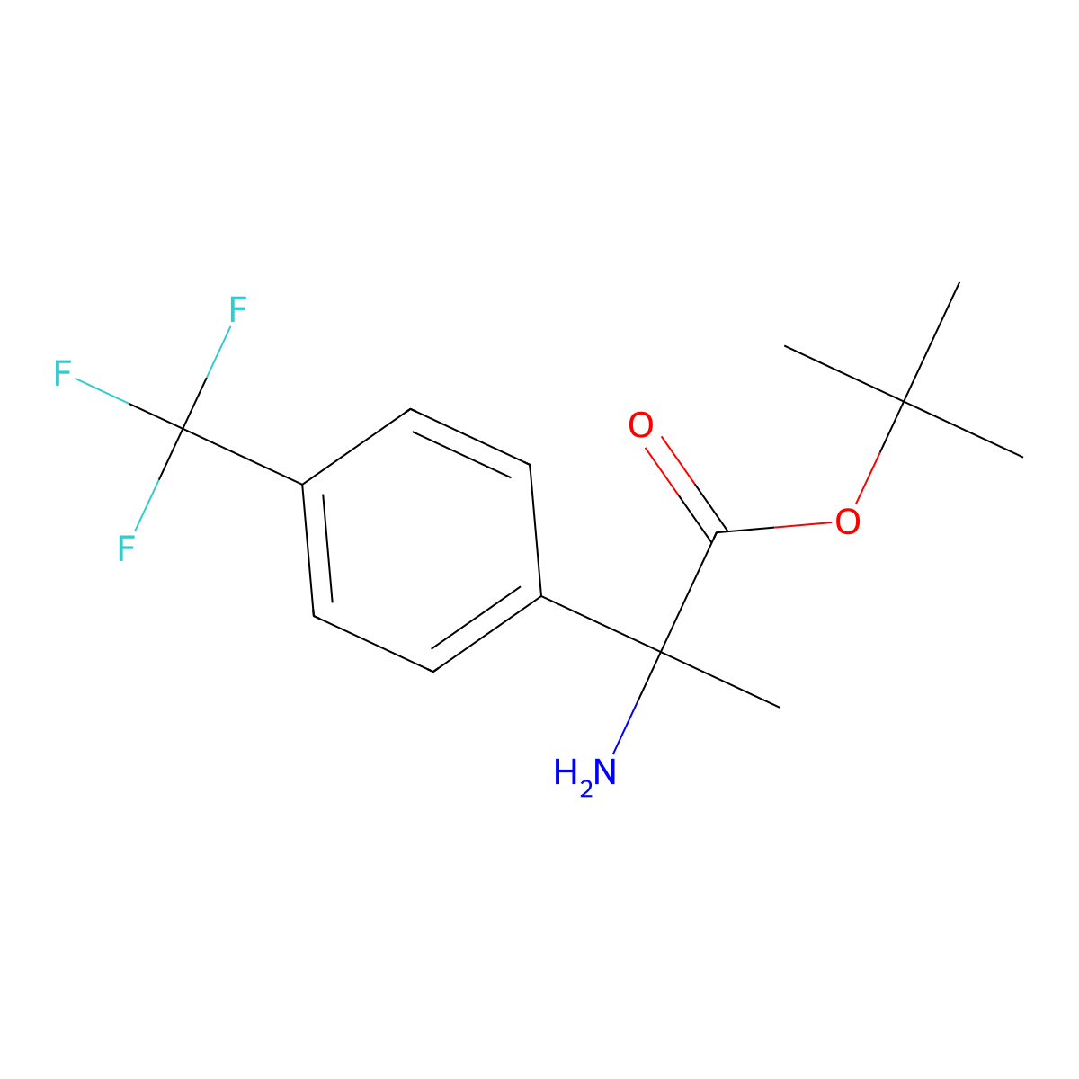 Tert-butyl 2-amino-2-[4-(trifluoromethyl)phenyl]propanoate molecular structure, CAS 1993287-99-2