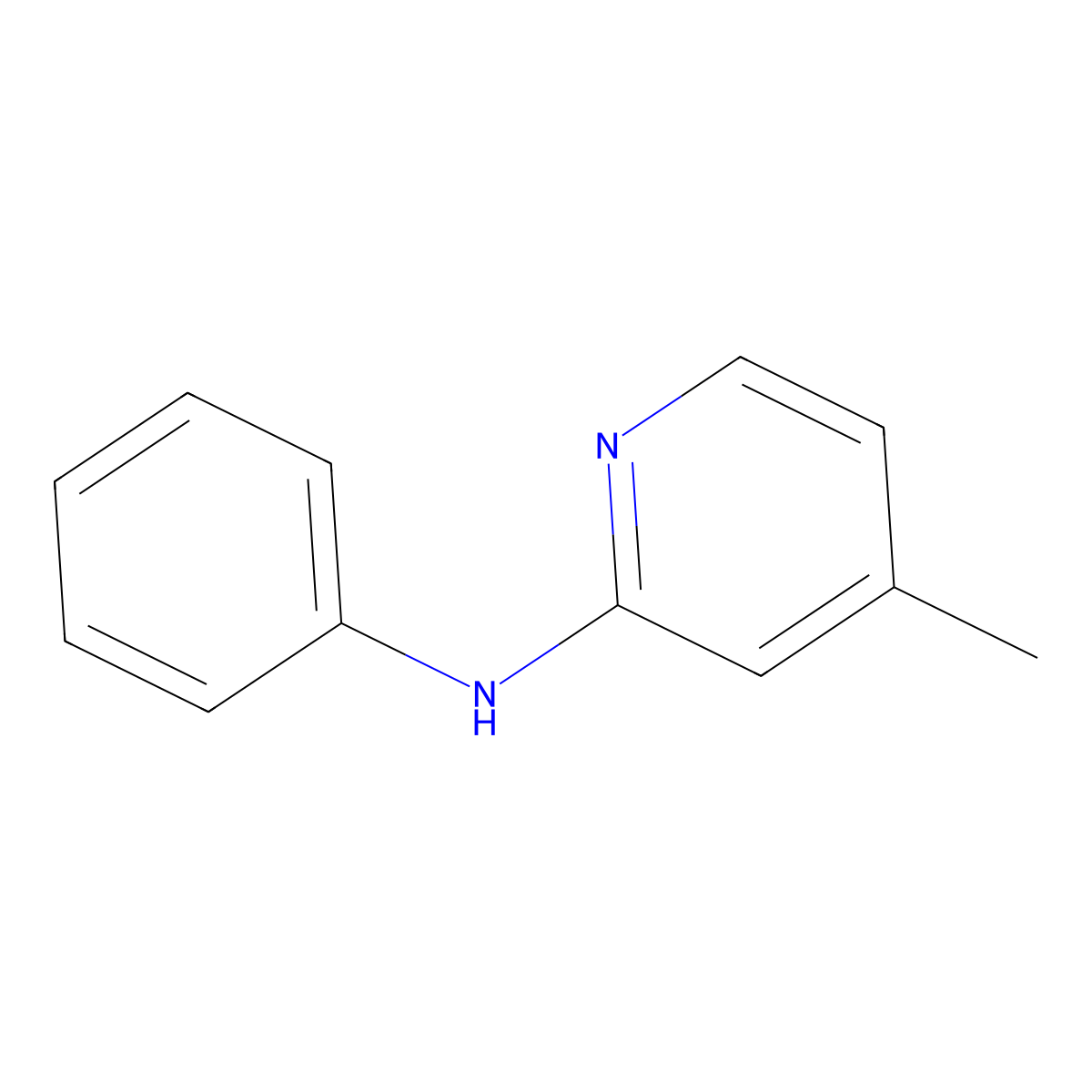2-Anilino-4-methylpyridine molecular structure, CAS 19933-06-3