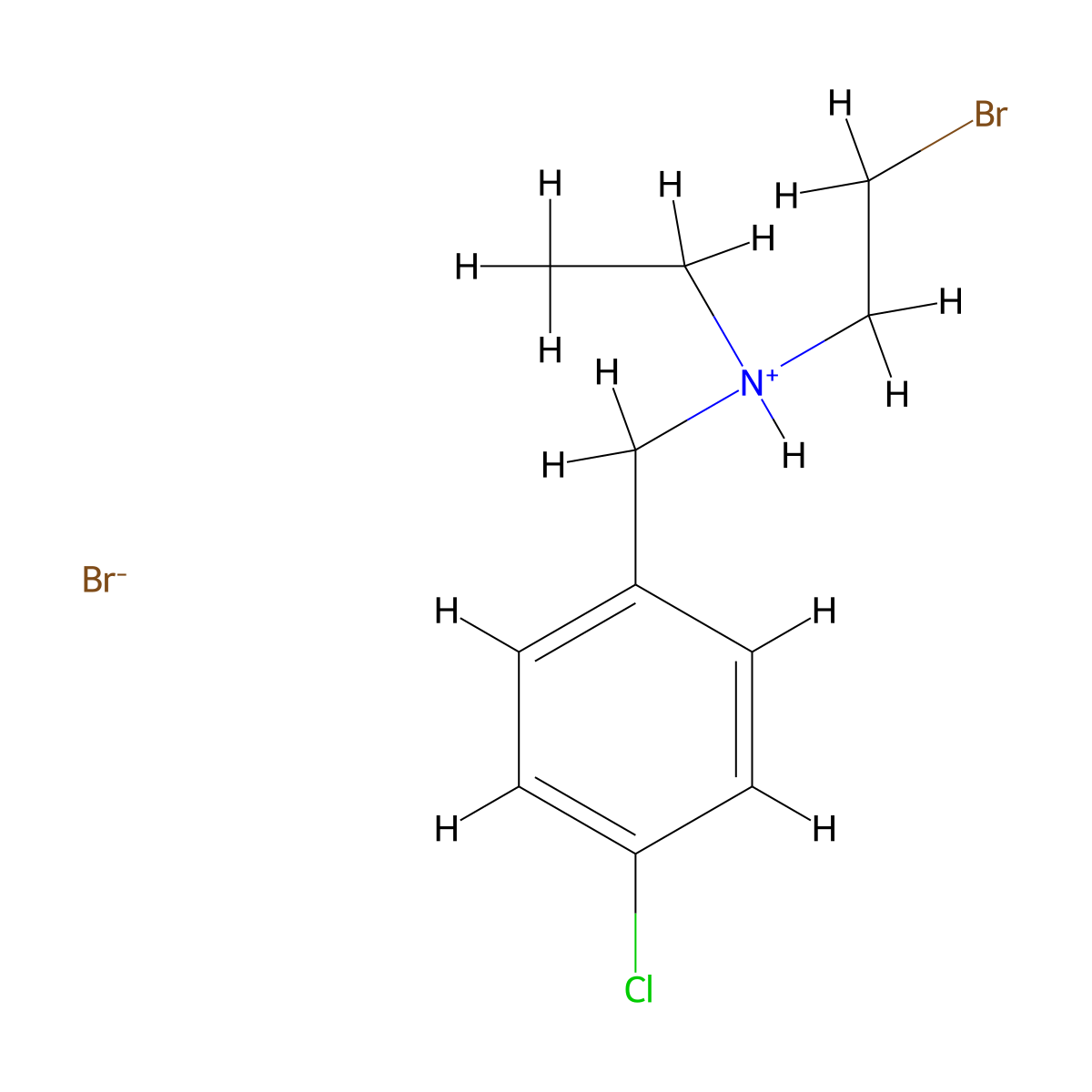 Benzylamine, N-(2-bromoethyl)-p-chloro-N-ethyl-, hydrobromide molecular structure, CAS 19933-92-7