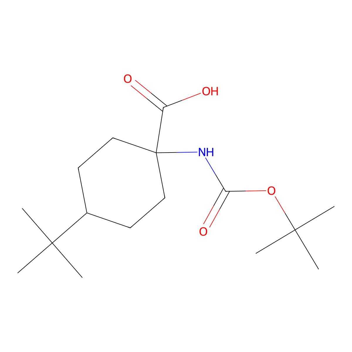 1-[(Tert-butoxycarbonyl)amino]-4-tert-butylcyclohexanecarboxylic acid molecular structure, CAS 199330-72-8