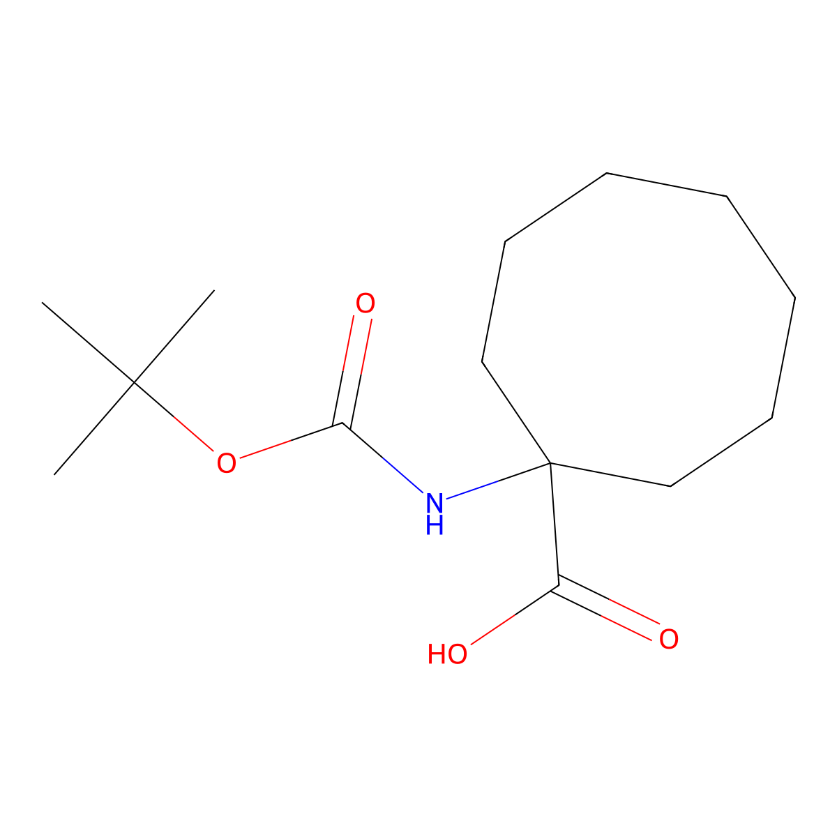 1-[(2-methylpropan-2-yl)oxycarbonylamino]cyclooctane-1-carboxylic Acid molecular structure, CAS 199330-75-1
