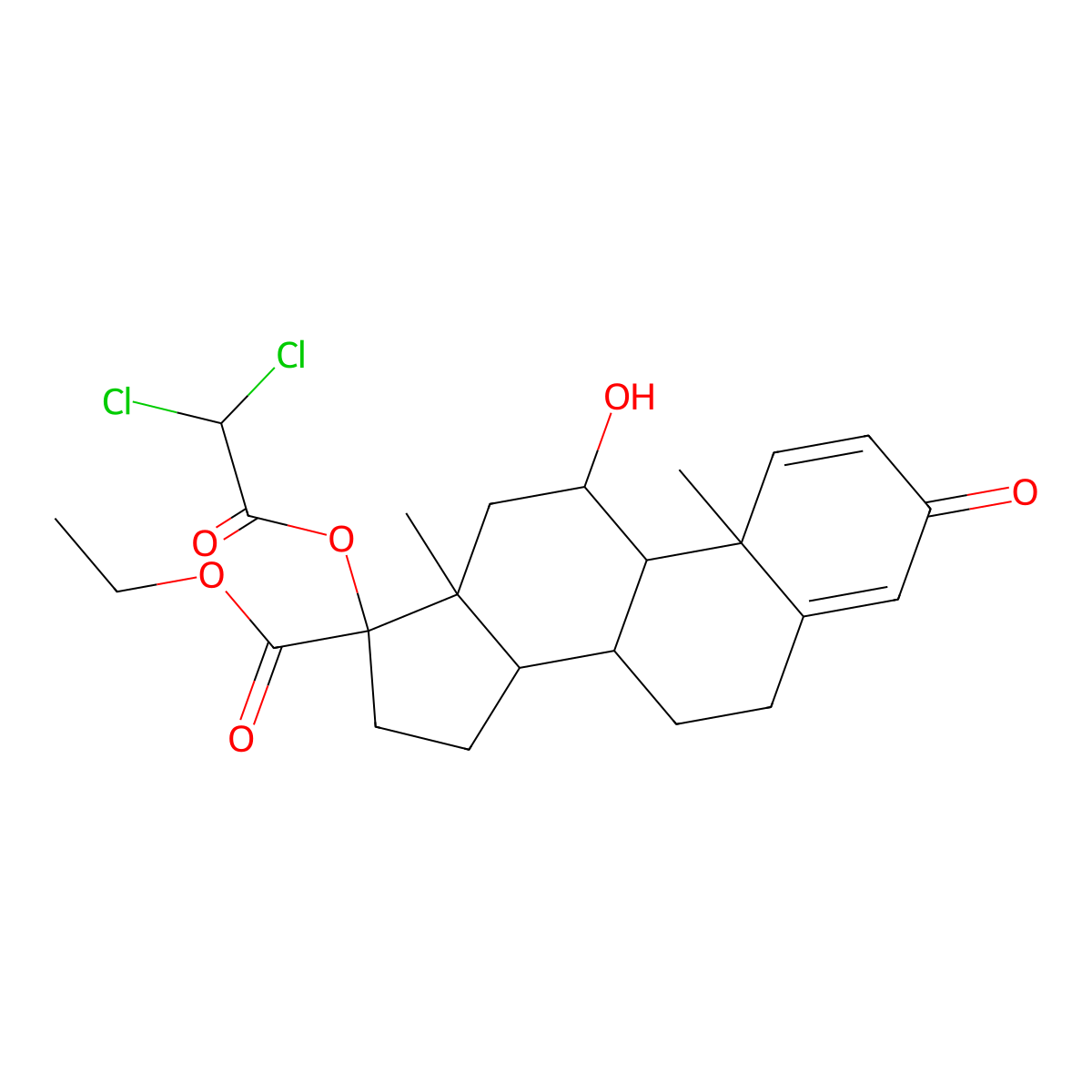 Etiprednol Dicloacetate molecular structure, CAS 199331-40-3