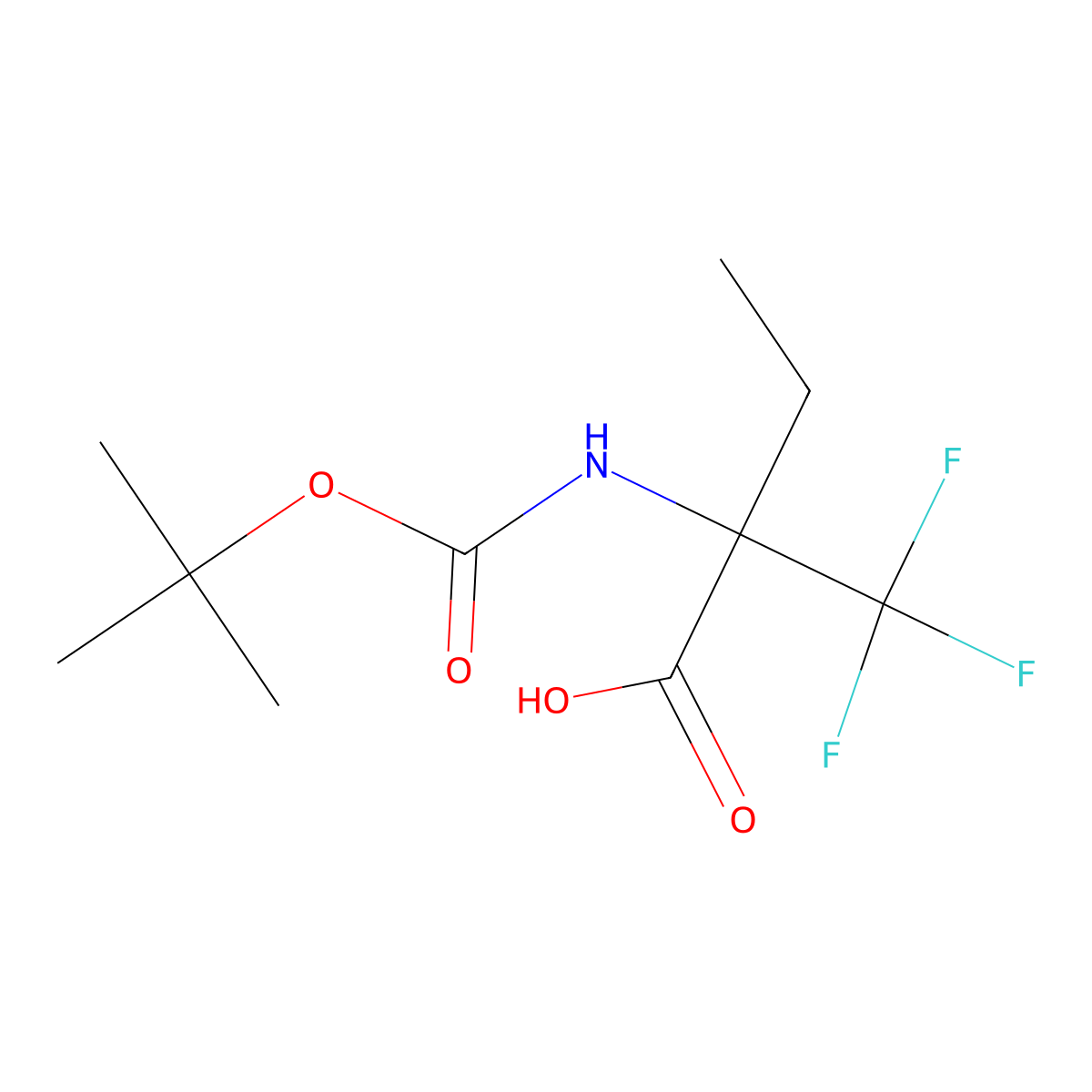 2-{[(Tert-butoxy)carbonyl]amino}-2-(trifluoromethyl)butanoic acid molecular structure, CAS 1993314-78-5
