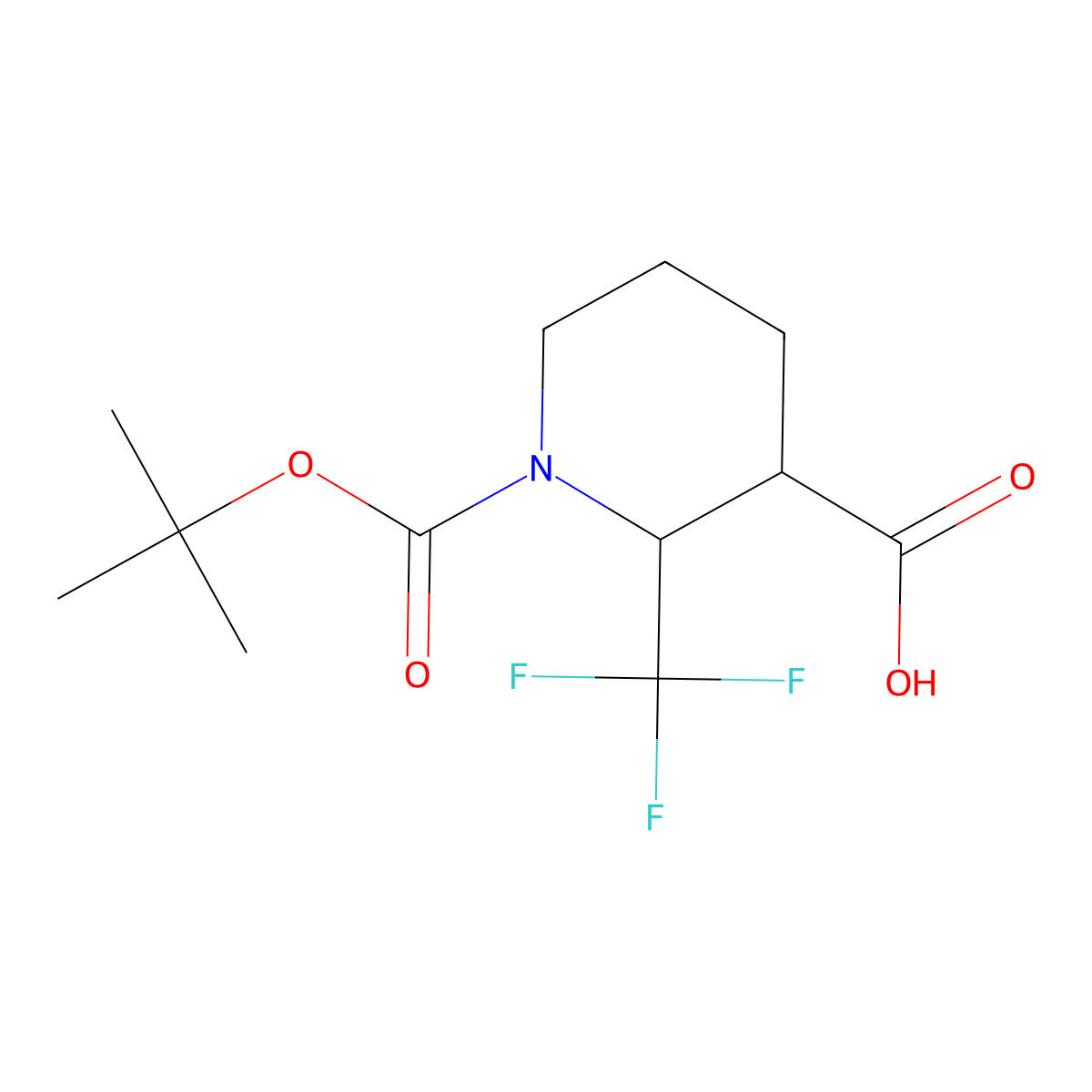 1-[(2-Methylpropan-2-yl)oxycarbonyl]-2-(trifluoromethyl)piperidine-3-carboxylic acid molecular structure, CAS 1993314-91-2