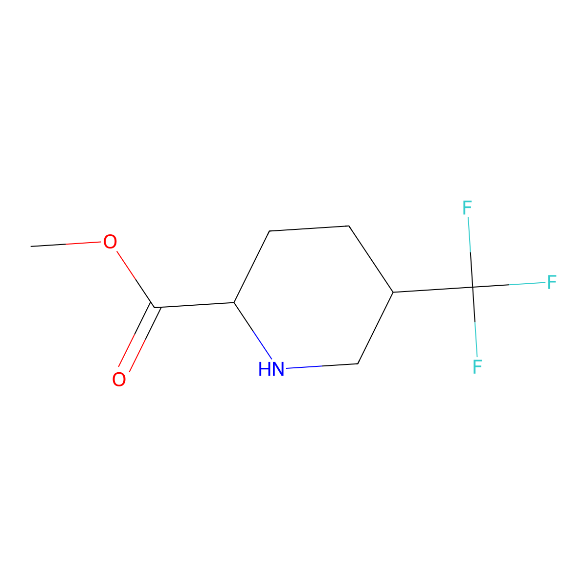 Rac-methyl (2r,5r)-5-(trifluoromethyl)piperidine-2-carboxylate molecular structure, CAS 1993316-09-8