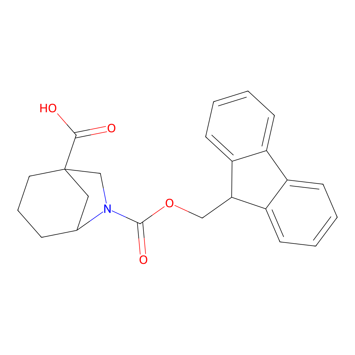 6-{[(9H-fluoren-9-yl)methoxy]carbonyl}-6-azabicyclo[3.2.1]octane-1-carboxylic acid molecular structure, CAS 1993316-80-5