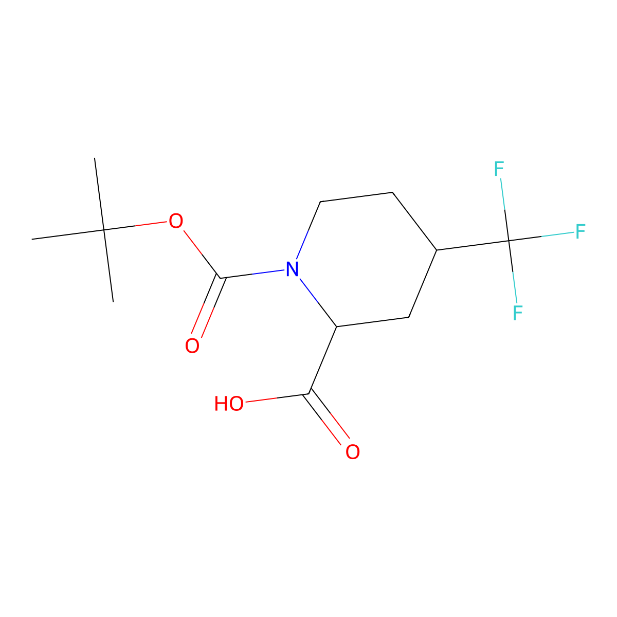 cis-4-Trifluoromethyl-piperidine-1,2-dicarboxylic acid 1-tert-butyl ester molecular structure, CAS 1993317-42-2