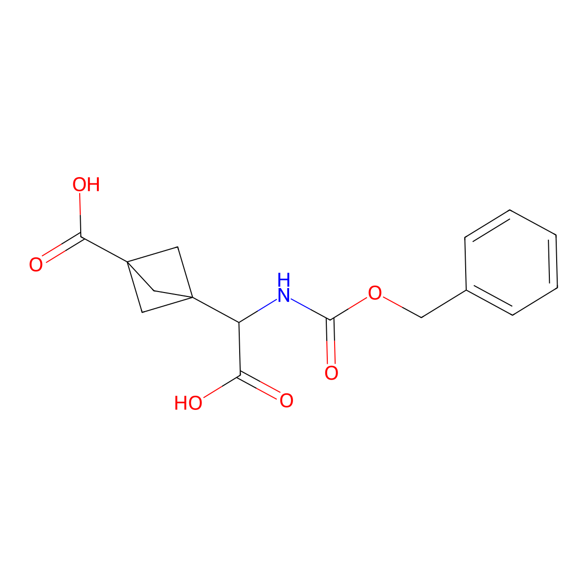 3-[(S)-{[(benzyloxy)carbonyl]amino}(carboxy)methyl]bicyclo[1.1.1]pentane-1-carboxylic acid molecular structure, CAS 1993317-77-3
