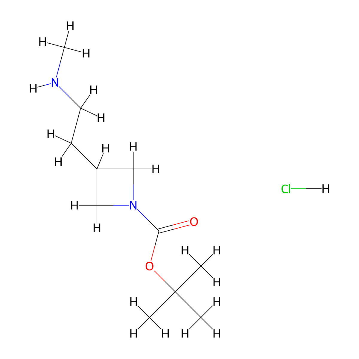tert-Butyl 3-[2-(methylamino)ethyl]azetidine-1-carboxylate hydrochloride molecular structure, CAS 1993318-26-5